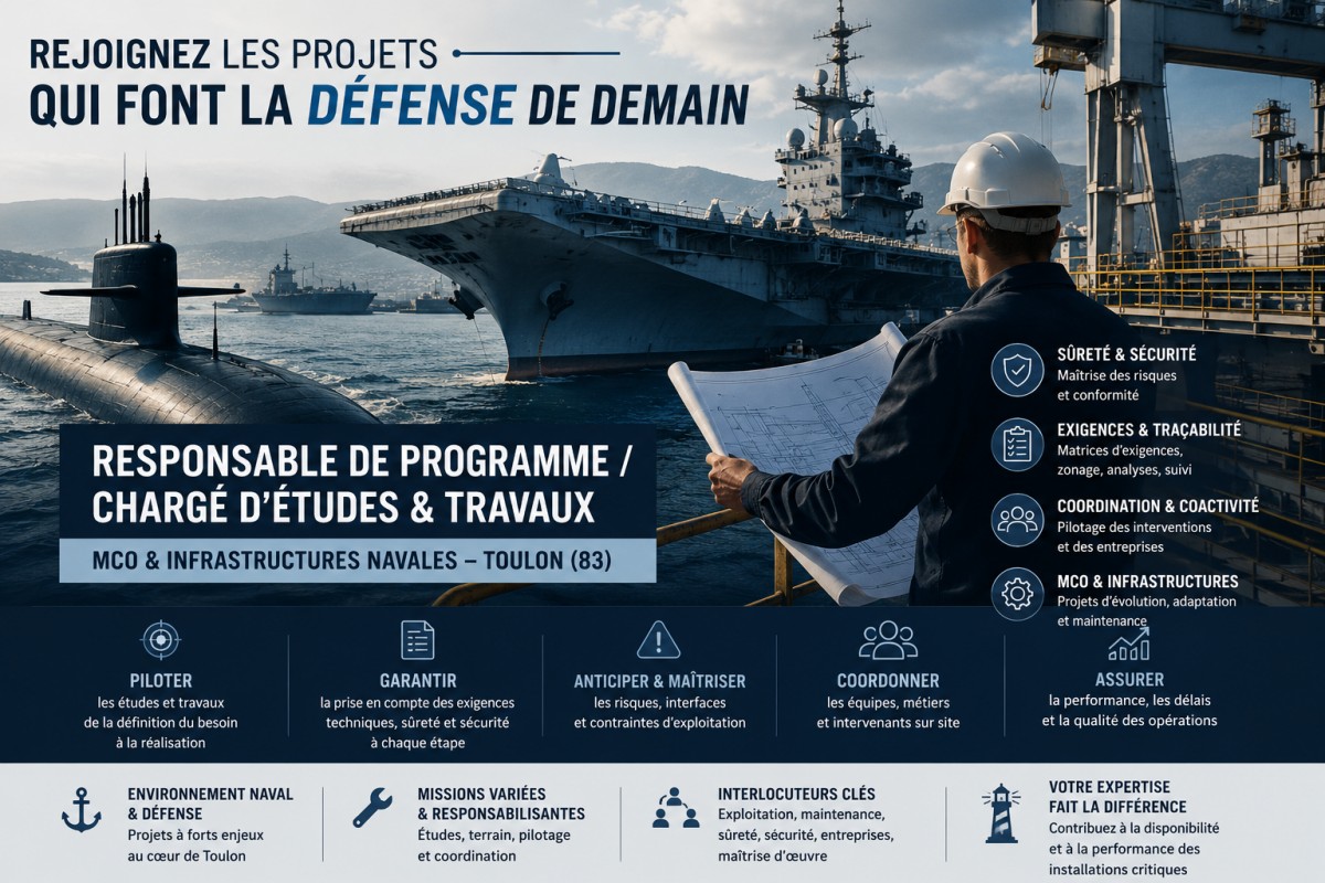 Responsable de programme MCO et Infrastructures Navales 
